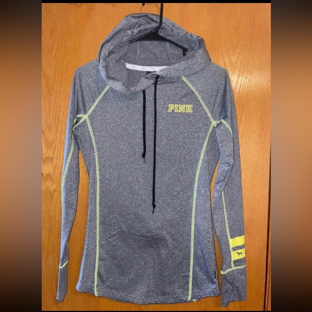 PINK Victoria's Secret Women's Gray Hoodie Top